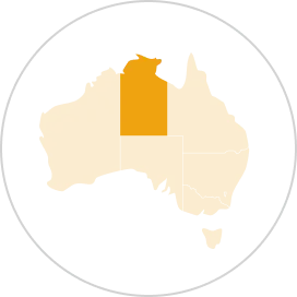 Map of Australia highlighting the Northern Territory.